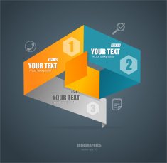 Modern paper infographics options banner