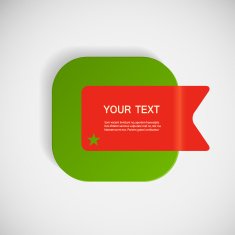 vector green square with a red flag