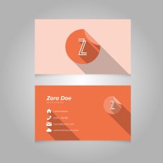 Simple Business Card Template with Alphabet Letter Z N2
