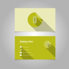 Simple Business Card Template with Alphabet Letter O N2