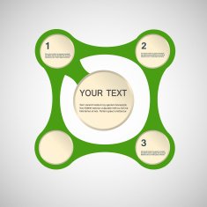 vector square with green circles