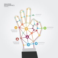 Modern Design hand dot style infographic template N2