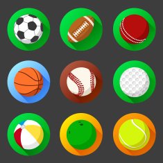Flat and round sport icons