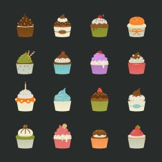 Sweet cupcakes icons