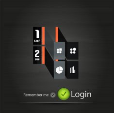 Modern infographic stripes design on black