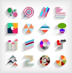 Flat long shadow infographic designs