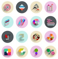Set of geometrical infographic designs