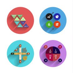 Flat long shadow infographic background