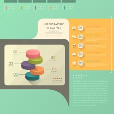 flat style abstract pie chart infographics