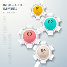 abstract gear flow chart infographics