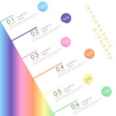 abstract infographics with linear gradient