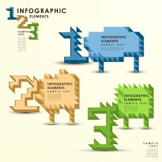 abstract pixel infographics