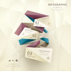 abstract origami paper infographics