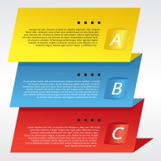 Colorful Three Step Banners Vector
