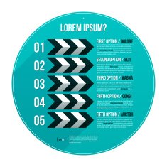 Retro circle infographics banner design