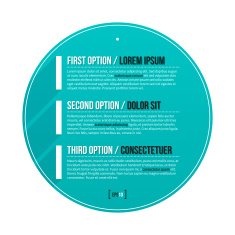 Retro circle infographics banner design N2