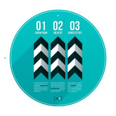 Retro circle infographics banner design N3