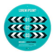Retro circle infographics banner design N4