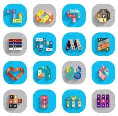 Flat long shadow infographic designs N4