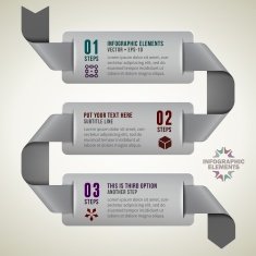 Vintage Infographic Ribbon with 3 Options