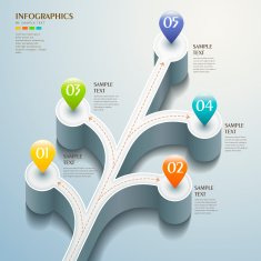 abstract 3d road infographics N5