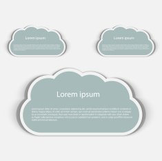 Vector Abstract paper speech bubble in shape of a cloud N2