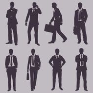 vector set of silhouettes business people N2