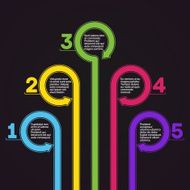 Infographics template Five options vector