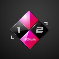 Glossy square infographic background