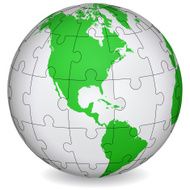 Cartographic puzzle of America
