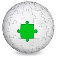 Puzzle land with green the middle