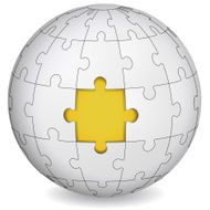 Puzzle land with yellow the middle