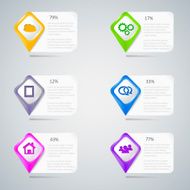 Colorful pointers with infographic elements