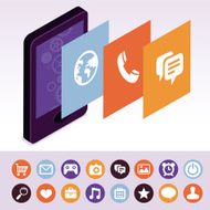 Vector mobile phone with interface screens N3