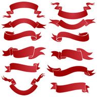 vector set of red gradient ribbons for your text