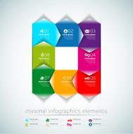 Colorful ribbon style infographics set