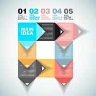 Colorful ribbon style infographics set N2