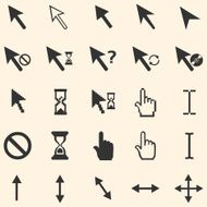 vector set of 25 cursors