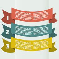 simple color infographics with bent banners