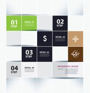 business step paper lines and numbers design N3