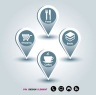 Modern vector Design template mapping pins icon