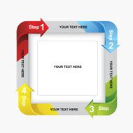 business step paper and numbers design template