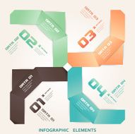 Modern Origami Style Number Options Infographic Illustration N6