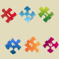 Colorful Modern Template Design Banner with Jigsaw Puzzle Vector Illustration N2