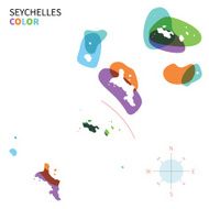 Abstract vector color map of Seychelles with transparent paint effect