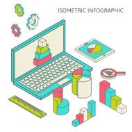 isometric business finance analytics chart graphic N2