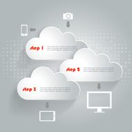 Abstract background Network clouds with infographic elements and icons N4