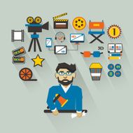 Profession of people Flat infographic Filmmaker