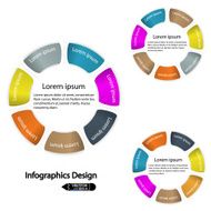 set of modern circle infographics options banner N3