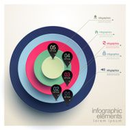 realistic pie chart with location mark infographic elements